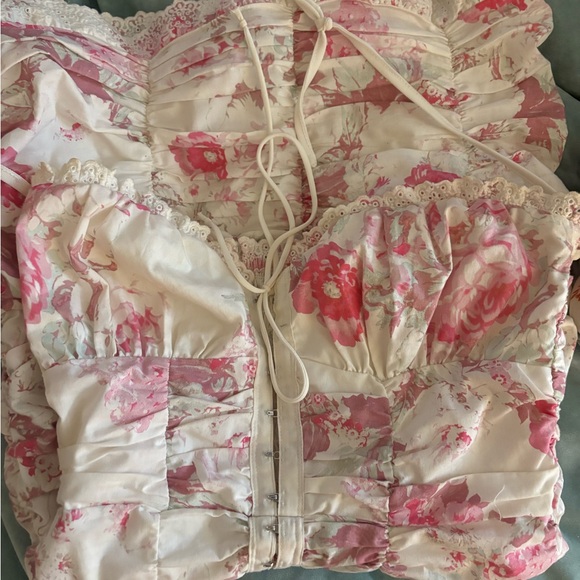 For Love And Lemons Dresses & Skirts - For Love And Lemons Pink and White Floral Mini Dress